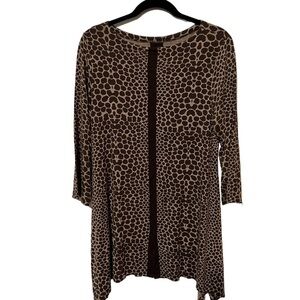 Soft surroundings Brown and Tan Animal Print Dress / Tunic Size Large